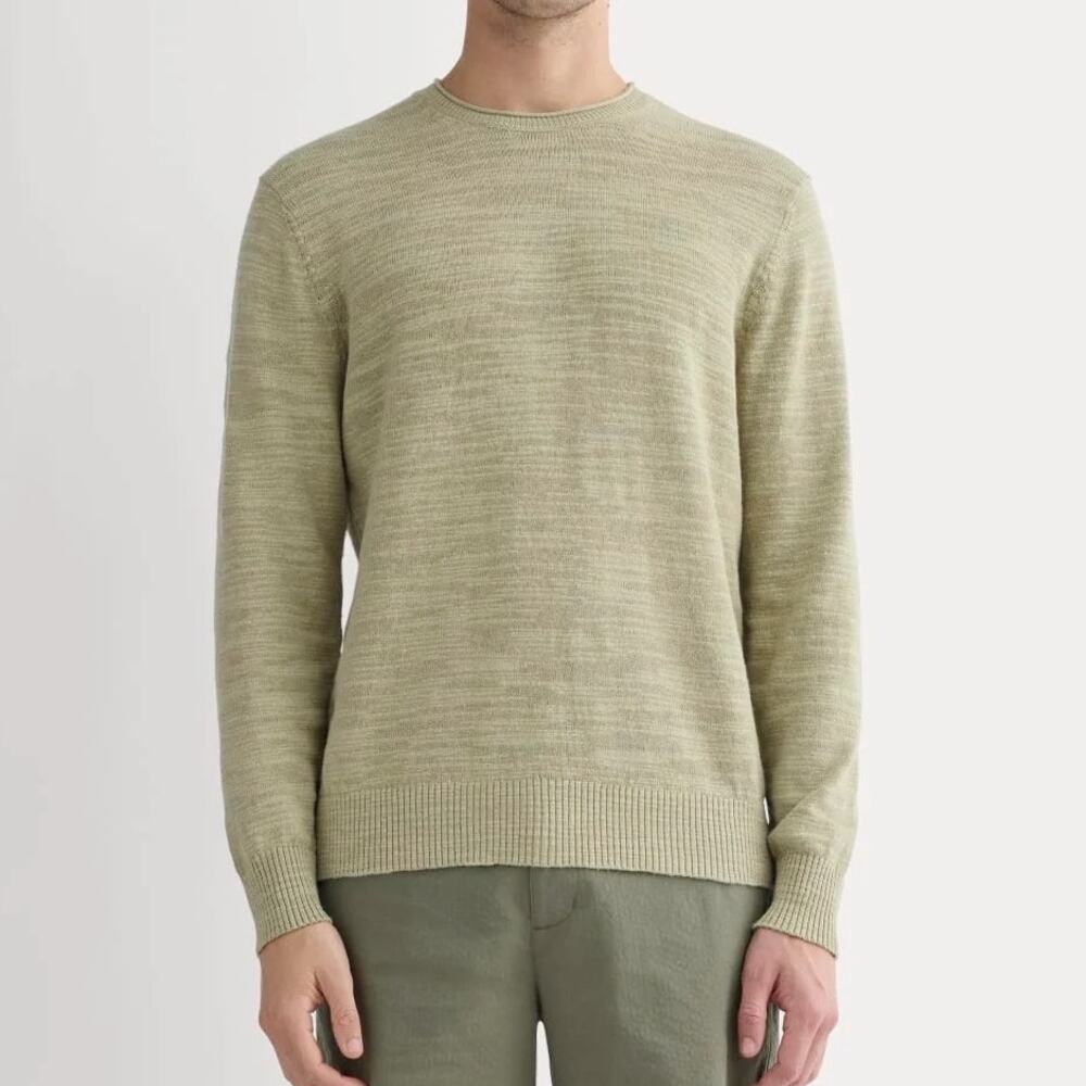 Everlane Men's The Cotton Linen Pullover Rollneck Sweater Eucalyptus Small NWT